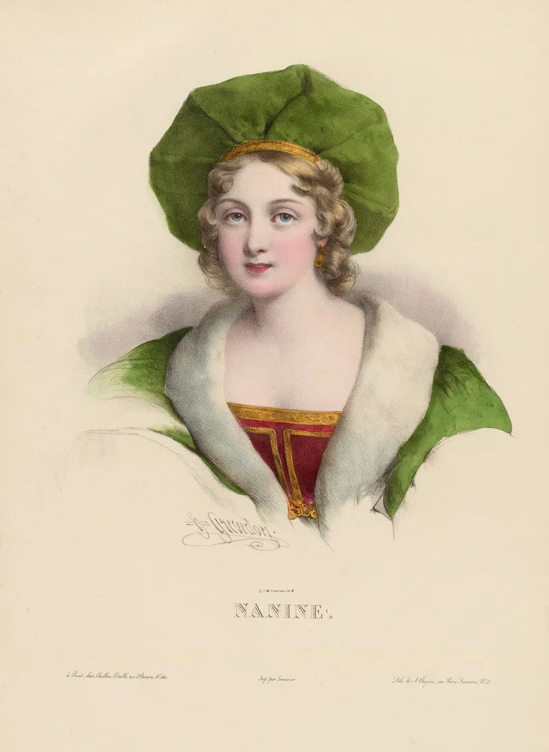 Nanine by Pierre Louis Henri Grévedon - Canvas Print
