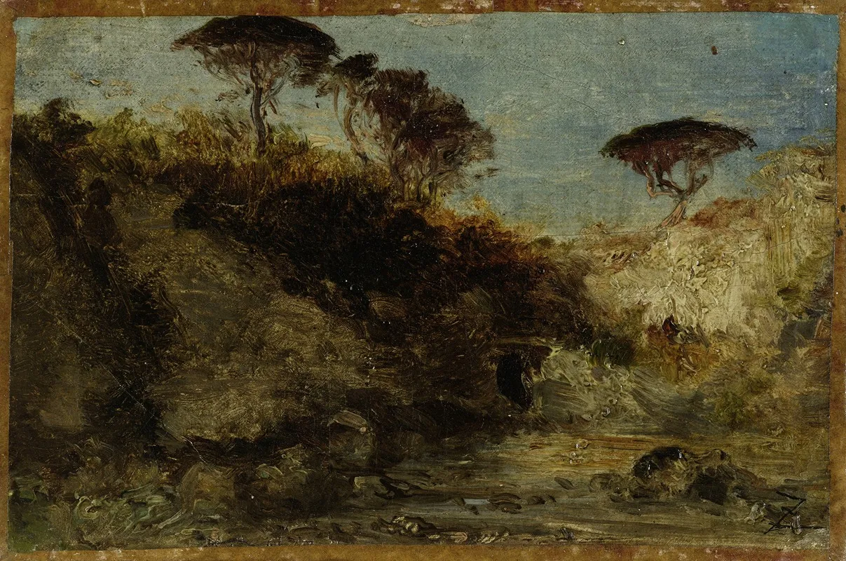 Naples Pins Parasols by Félix Ziem - Canvas Print