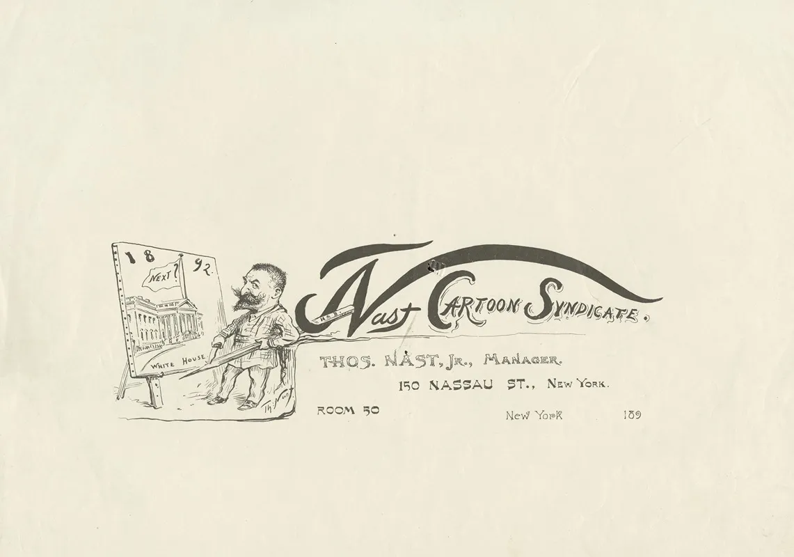 Nast Cartoon Syndicate Letterhead Design Drawing