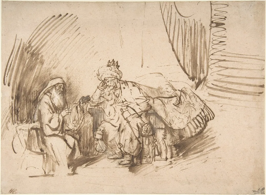 Nathan Admonishing David by Rembrandt van Rijn - Canvas Print