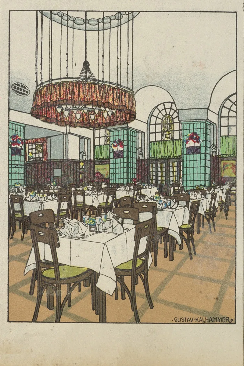 National Railway Station Restaurant Vienna X Josef Pohl Restaurant Staatsbahnhof Wien X Josef Pohl 3 by Gustav Kalhammer - Canvas Print