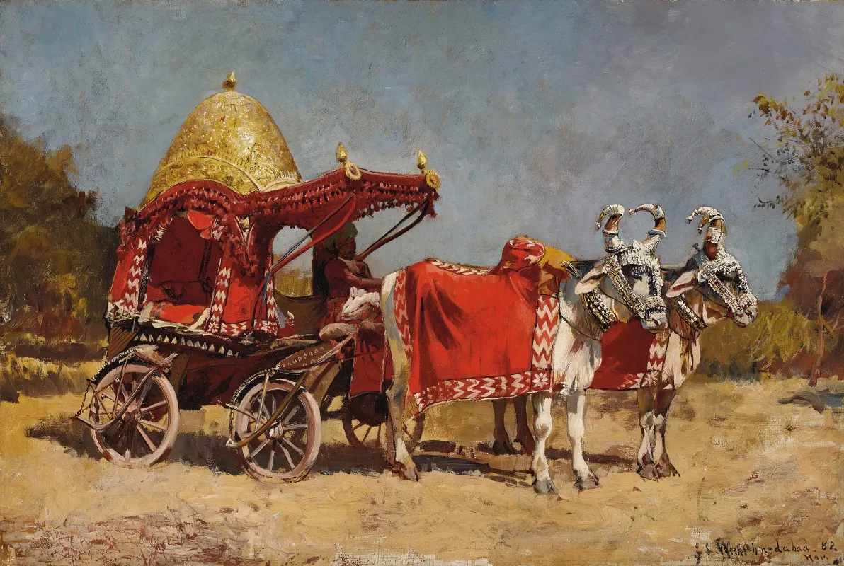 Native Gharry Or Cart by Edwin Lord Weeks - Canvas Print