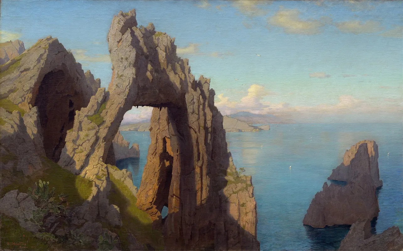 Natural Arch At Capri by William Stanley Haseltine - Canvas Print