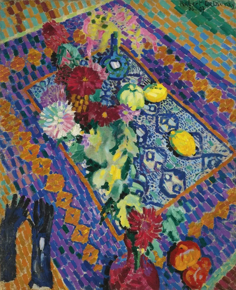 Nature Morte Aux Gants 2 by Robert Delaunay - Canvas Print