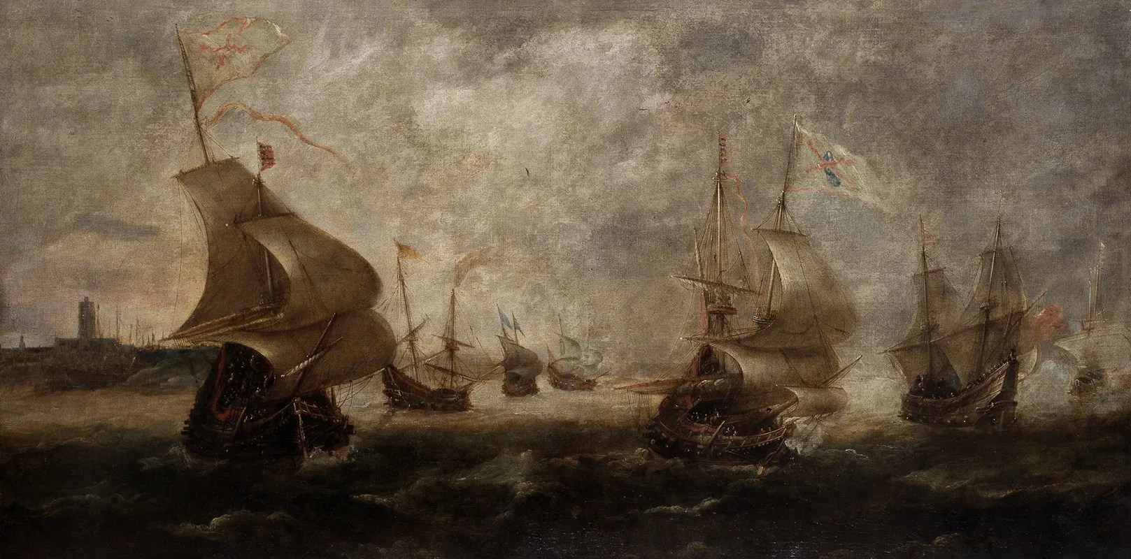 Naval Battle 3 by Andries van Eertvelt - Canvas Print
