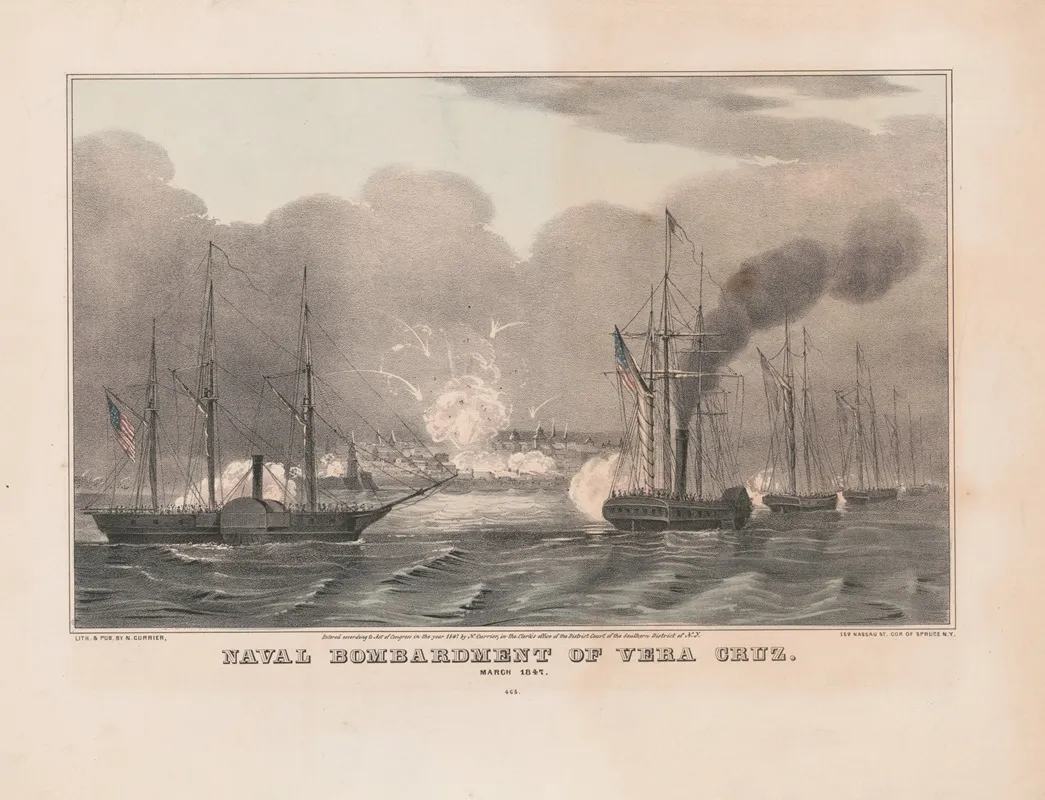 Naval Bombardment Of Vera Cruz March 1847