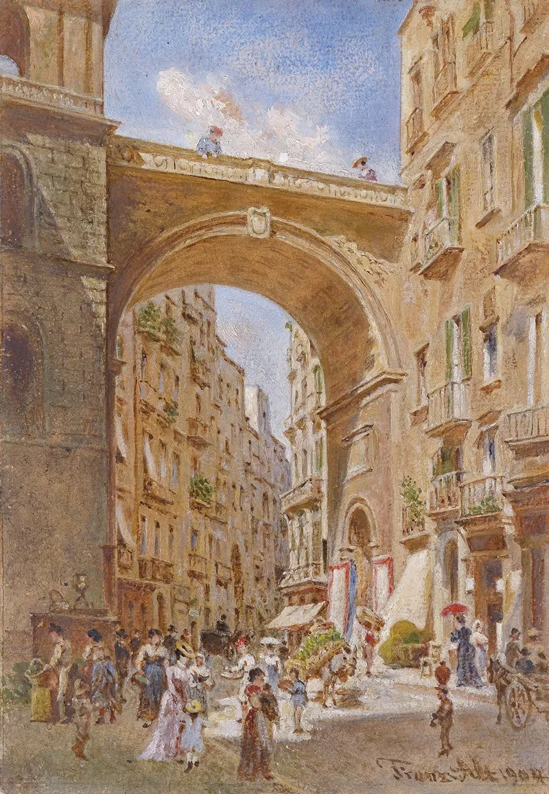 Neapel Chiaia Brucke by Franz Alt - Canvas Print