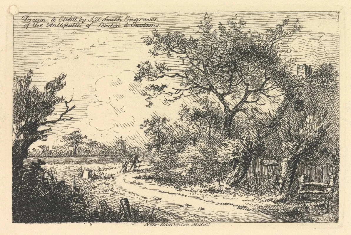 Near Edmonton Middlesex Outer Suburb North by John Thomas Smith - Canvas Print