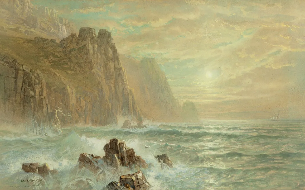 Near Lands End Cornwall 2 by William Trost Richards - Canvas Print
