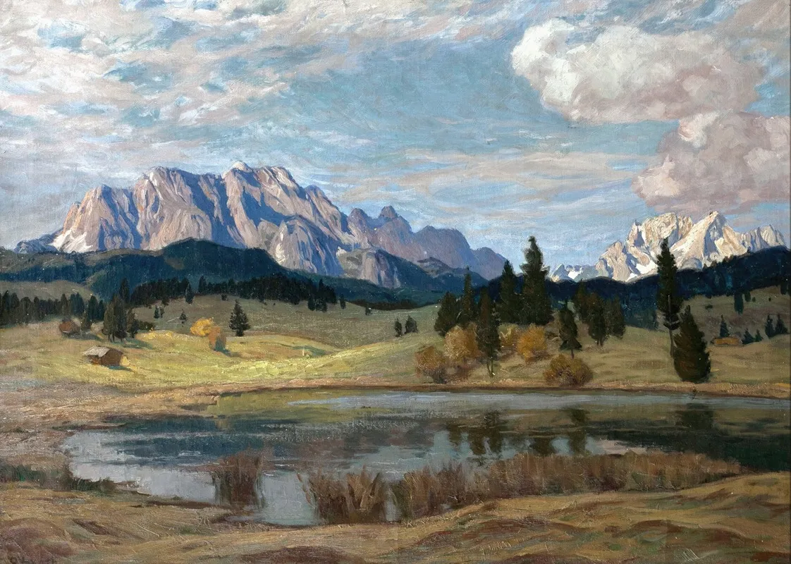 Near Mittenwald by Carl O'Lynch of Town - Canvas Print