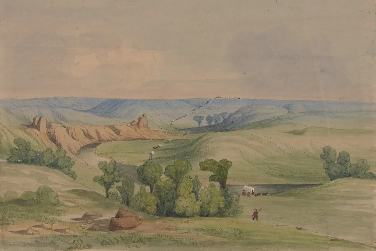 Near Mouse River by John Mix Stanley - Canvas Print