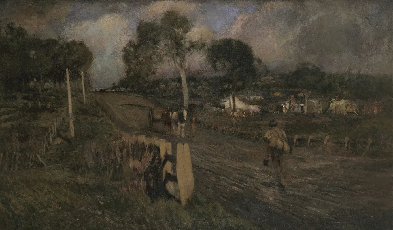 Nearing The Township by Walter Withers - Canvas Print