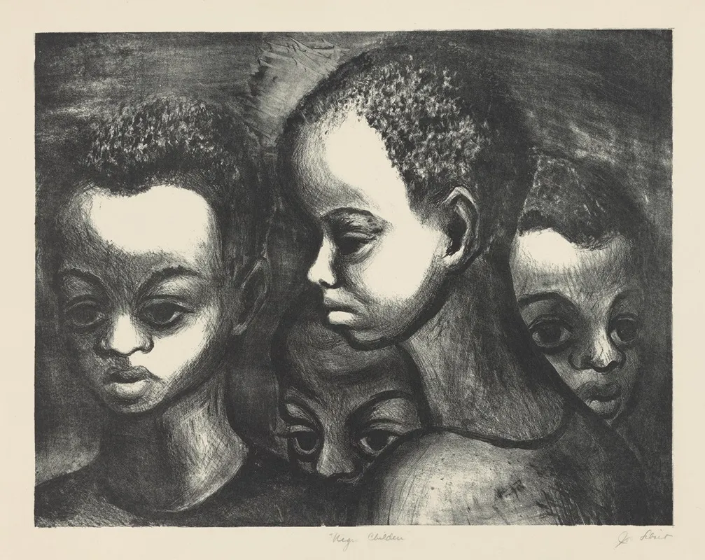 Negro Children by Joseph Leboit - Canvas Print