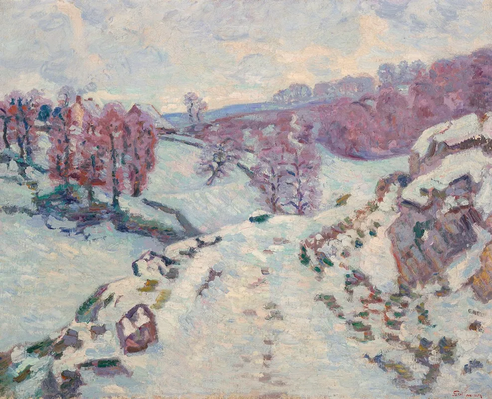 Neige 2 by Armand Guillaumin - Canvas Print