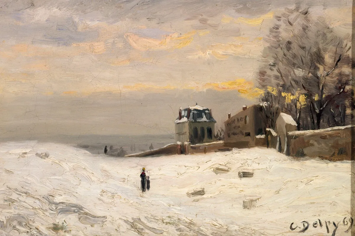 Neige A Montmartre by Hippolyte Camille Delpy - Canvas Print