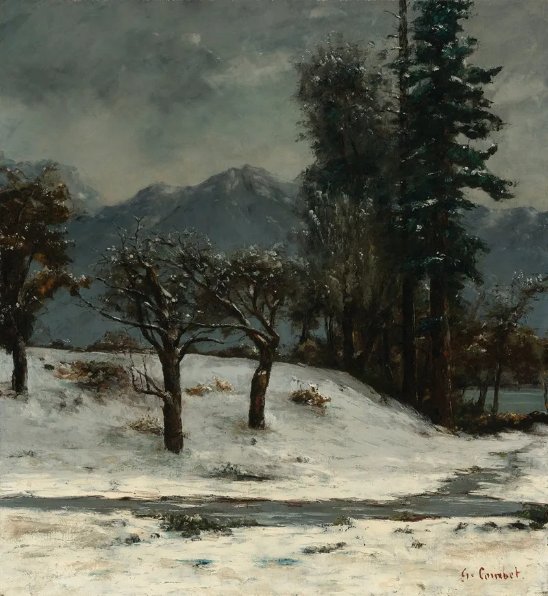 Neige by Gustave Courbet - Canvas Print