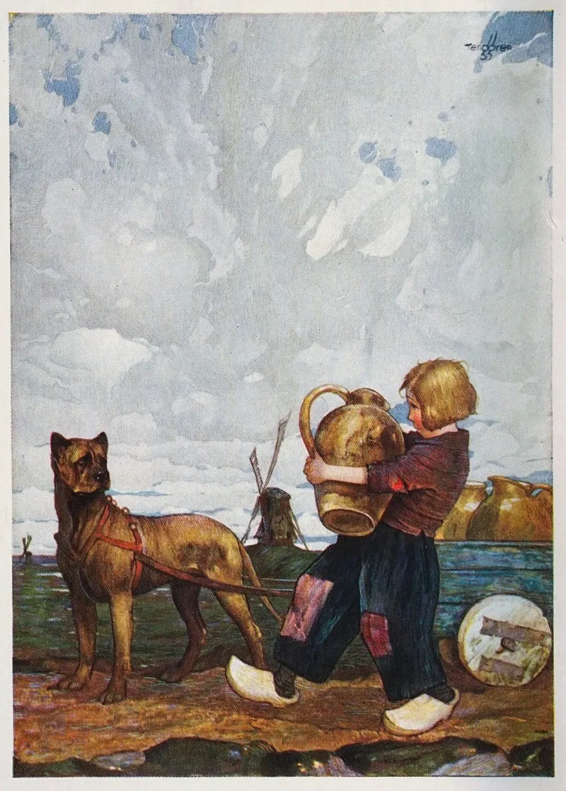 Nello And Patrasche by Gustaf Tenggren - Canvas Print