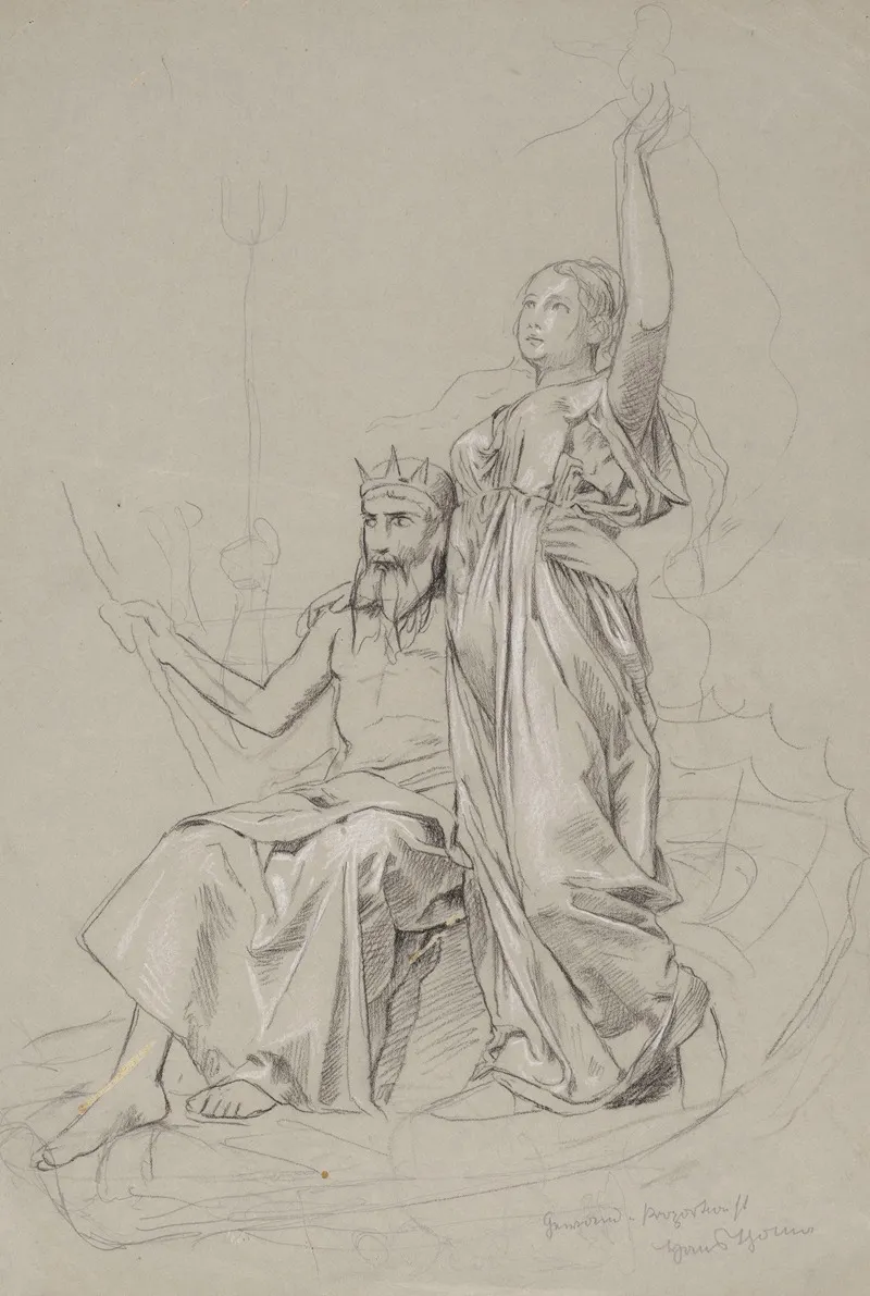 Neptune Sailing On A Shell With Amphitrite