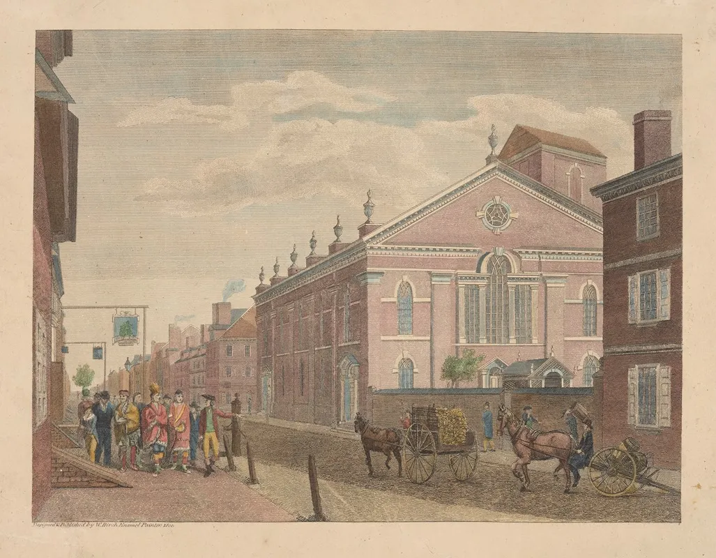 New Lutheran Church In Fourth Street Philadelphia by William Russell Birch - Canvas Print