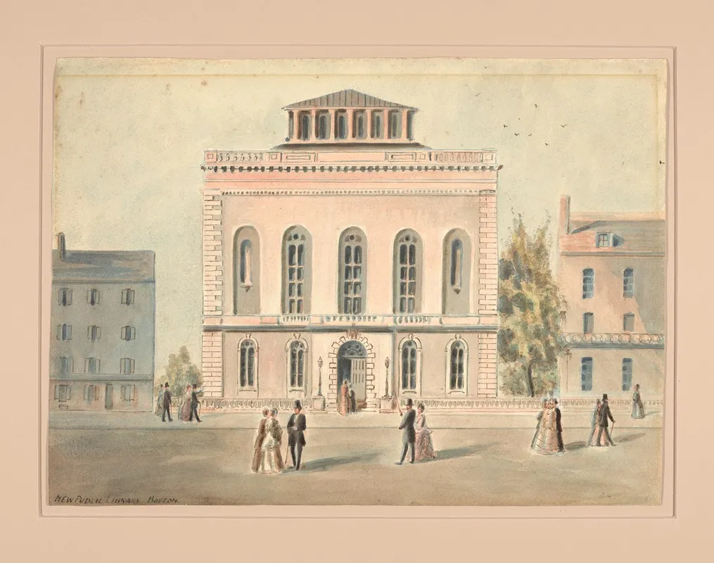 New Public Library Boston by Benjamin Champney - Canvas Print