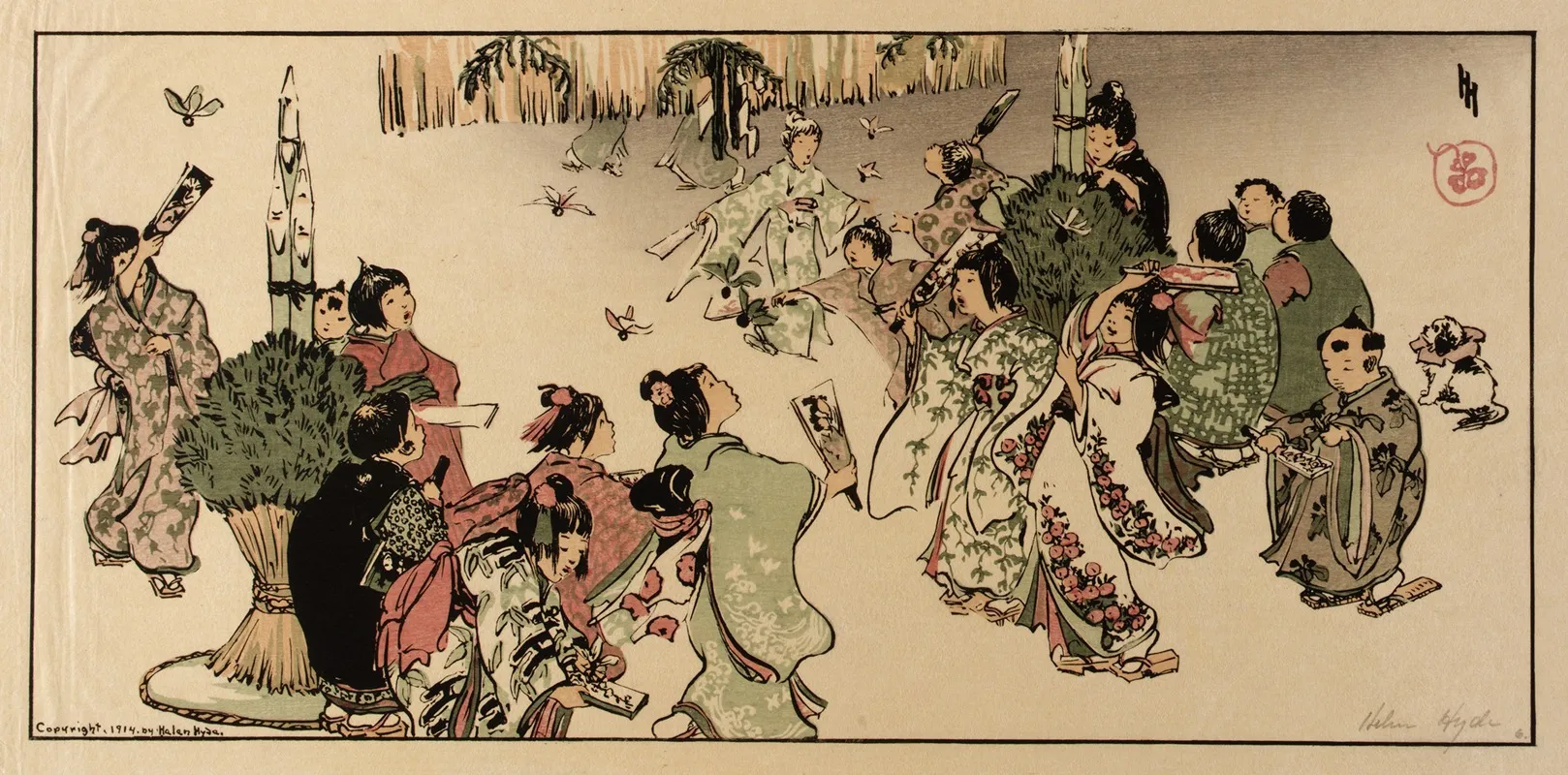 New Years Day In Tokyo by Helen Hyde - Canvas Print