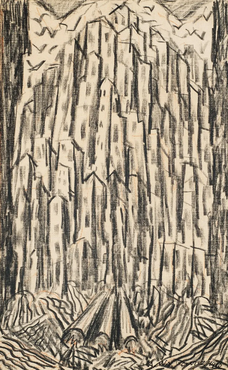 New York Skyscrapers by Abraham Walkowitz - Canvas Print