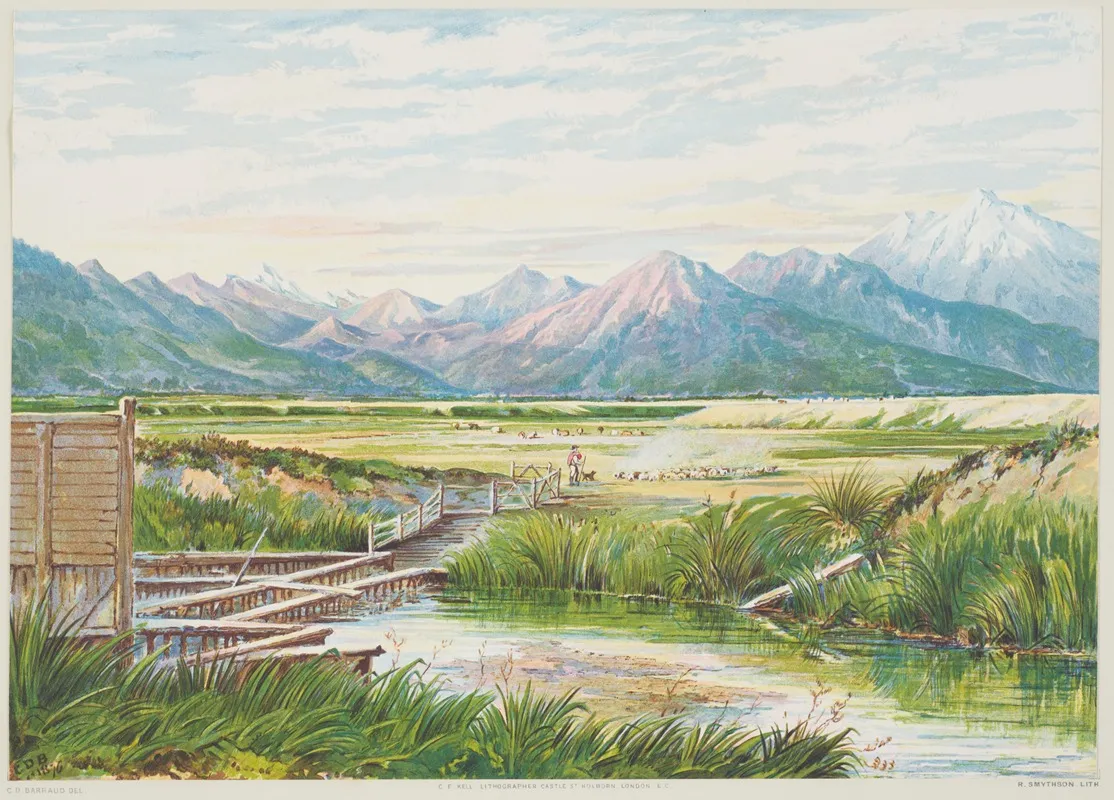 New Zealand Graphic And Descriptive Mount Alford by Charles Decimus Barraud - Canvas Print