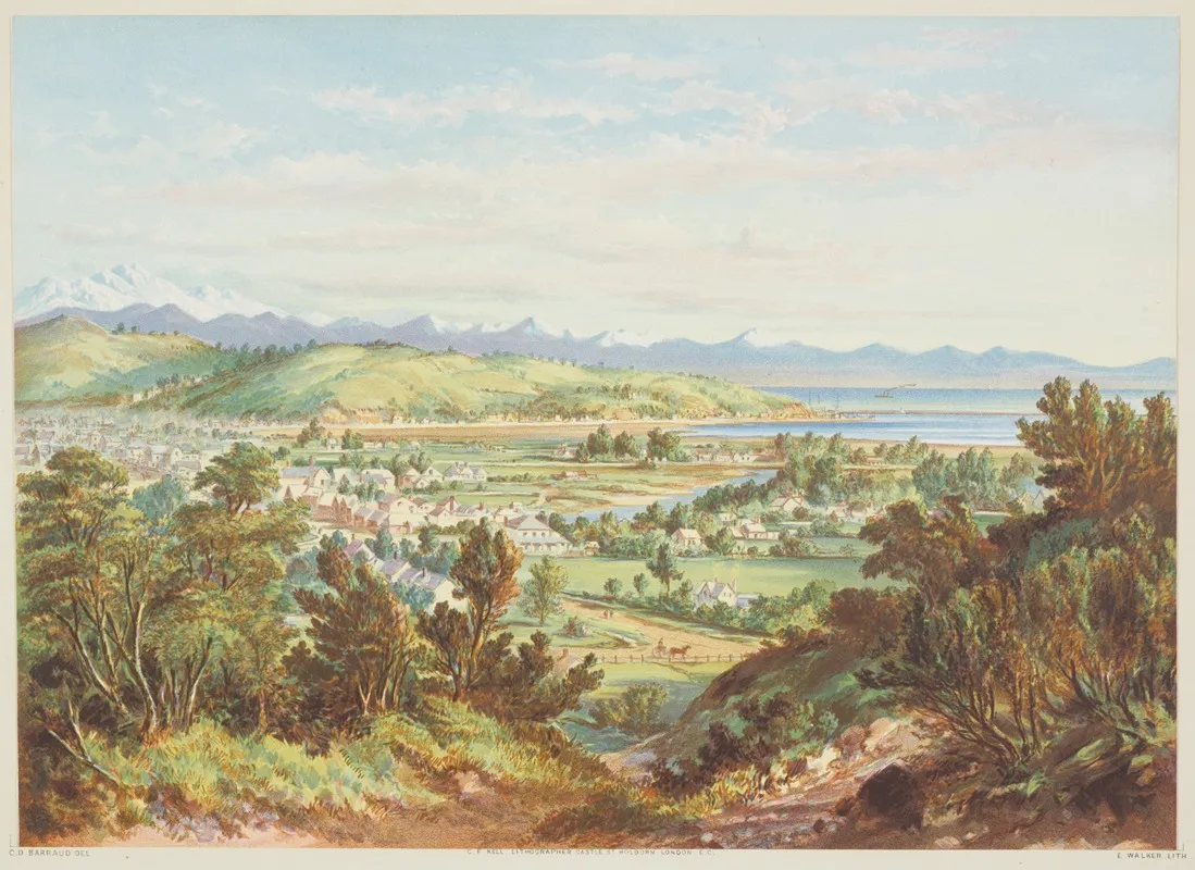 New Zealand Graphic And Descriptive Nelson by Charles Decimus Barraud - Canvas Print