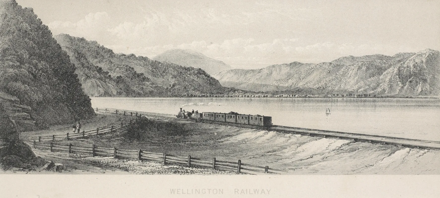 New Zealand Graphic And Descriptive Plate I Wellington Railway by Charles Decimus Barraud - Canvas Print