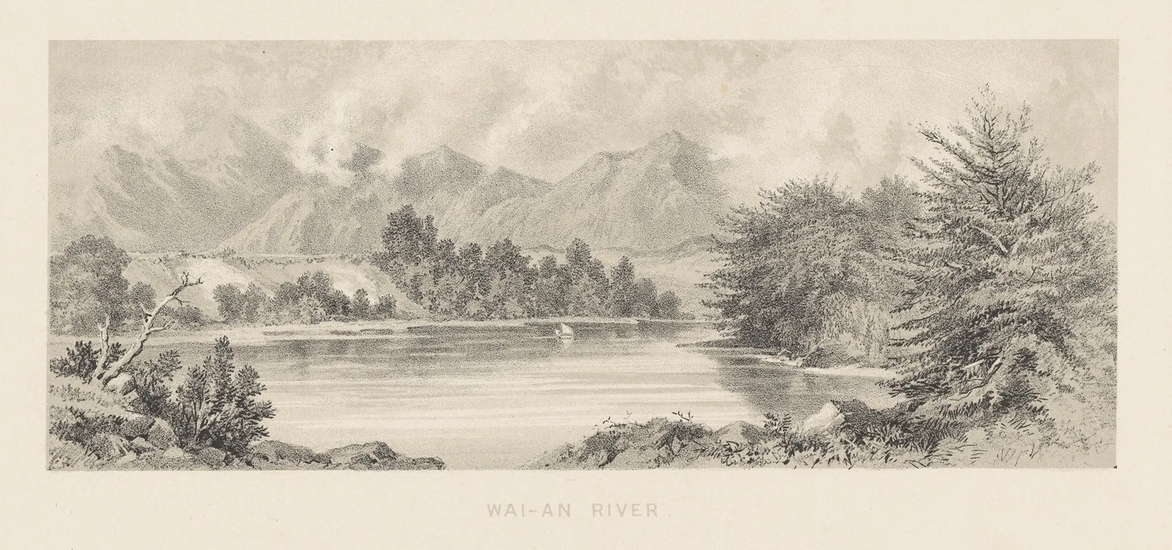New Zealand Graphic And Descriptive Plate V Wai Au River by Charles Decimus Barraud - Canvas Print