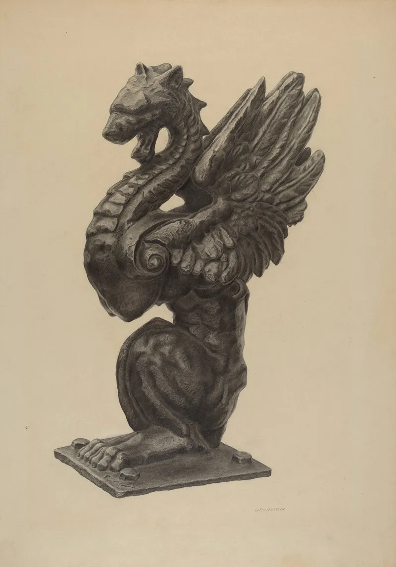 Newel Figure by Milton Grubstein - Canvas Print