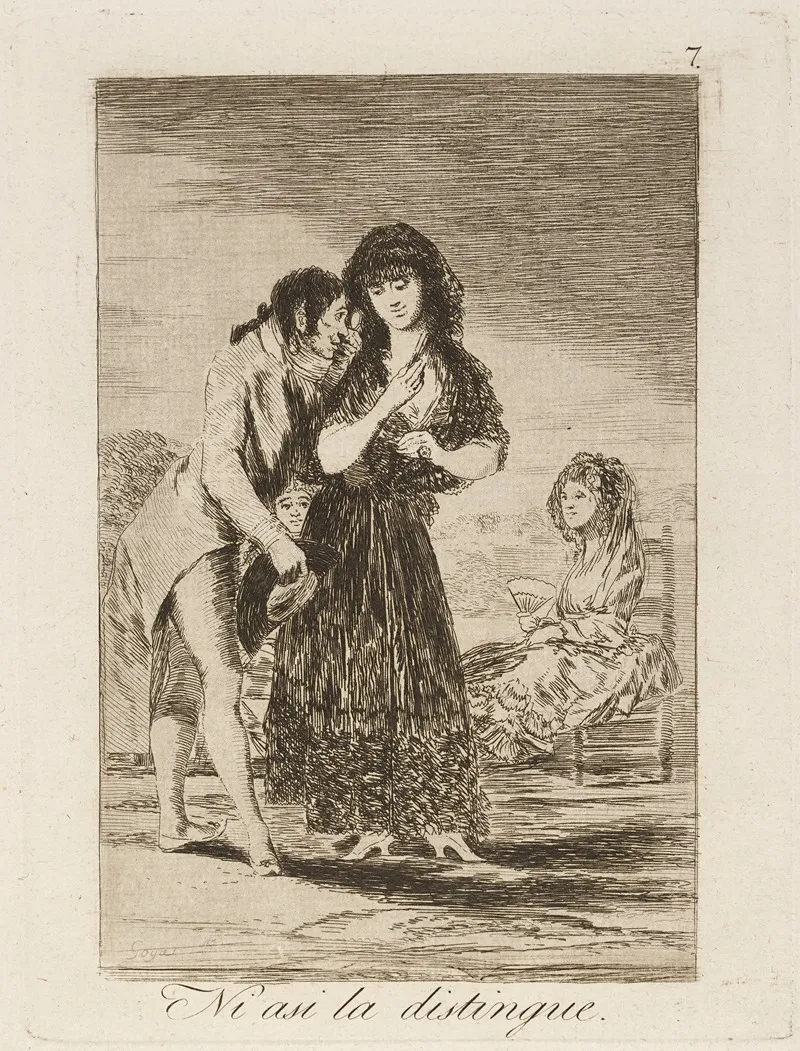 Ni Asi La Distingue Even Thus He Cannot Make Her Out by Francisco de Goya - Canvas Print