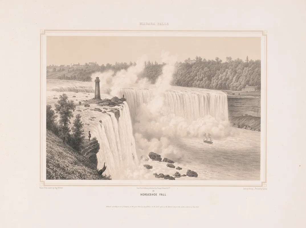 Niagara Falls Horseshoe Fall by Augustus Köllner - Canvas Print