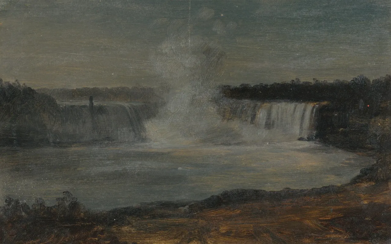 Niagara Falls In Evening Light by Frederic Edwin Church - Canvas Print