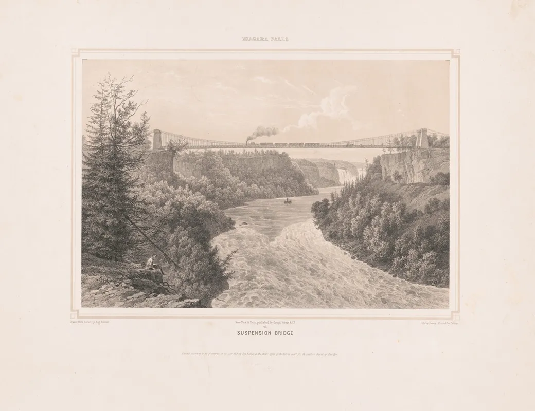 Niagara Falls Suspension Bridge by Augustus Köllner - Canvas Print