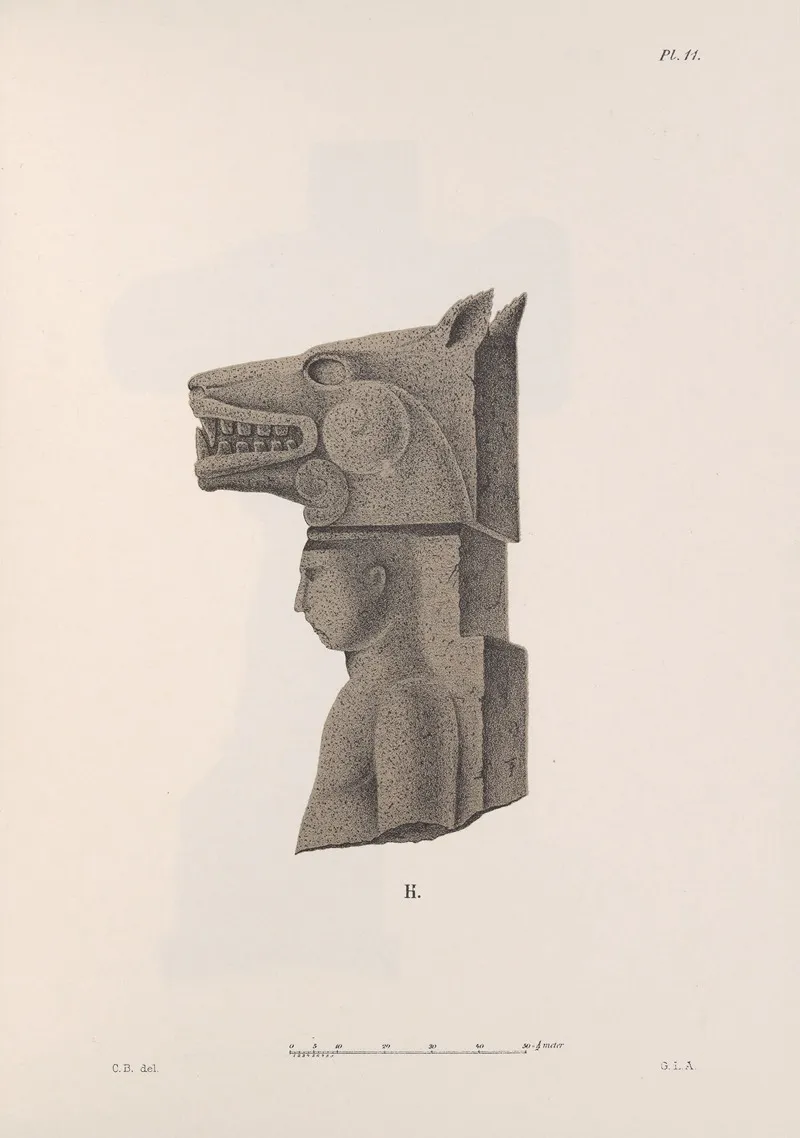 Nicaraguan Antiquities Pl 12 by Carl Bovallius - Canvas Print