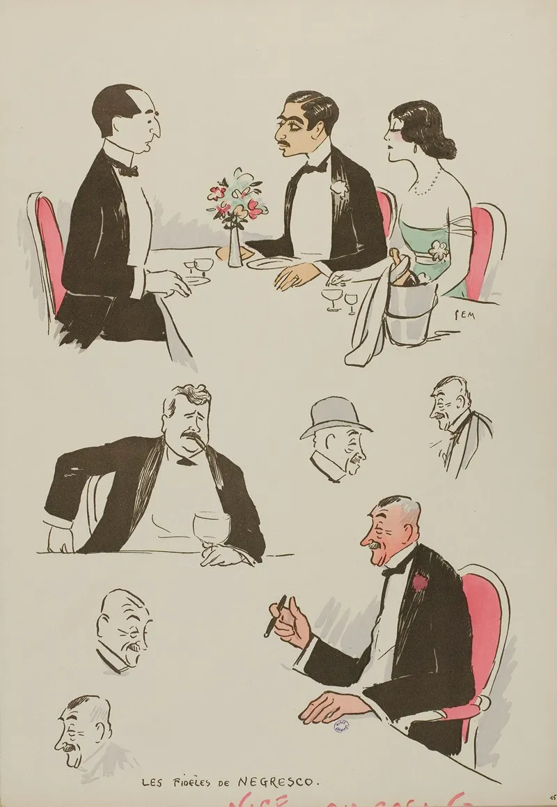 Nice Au Casino 2 by Georges Goursat (Sem) - Canvas Print