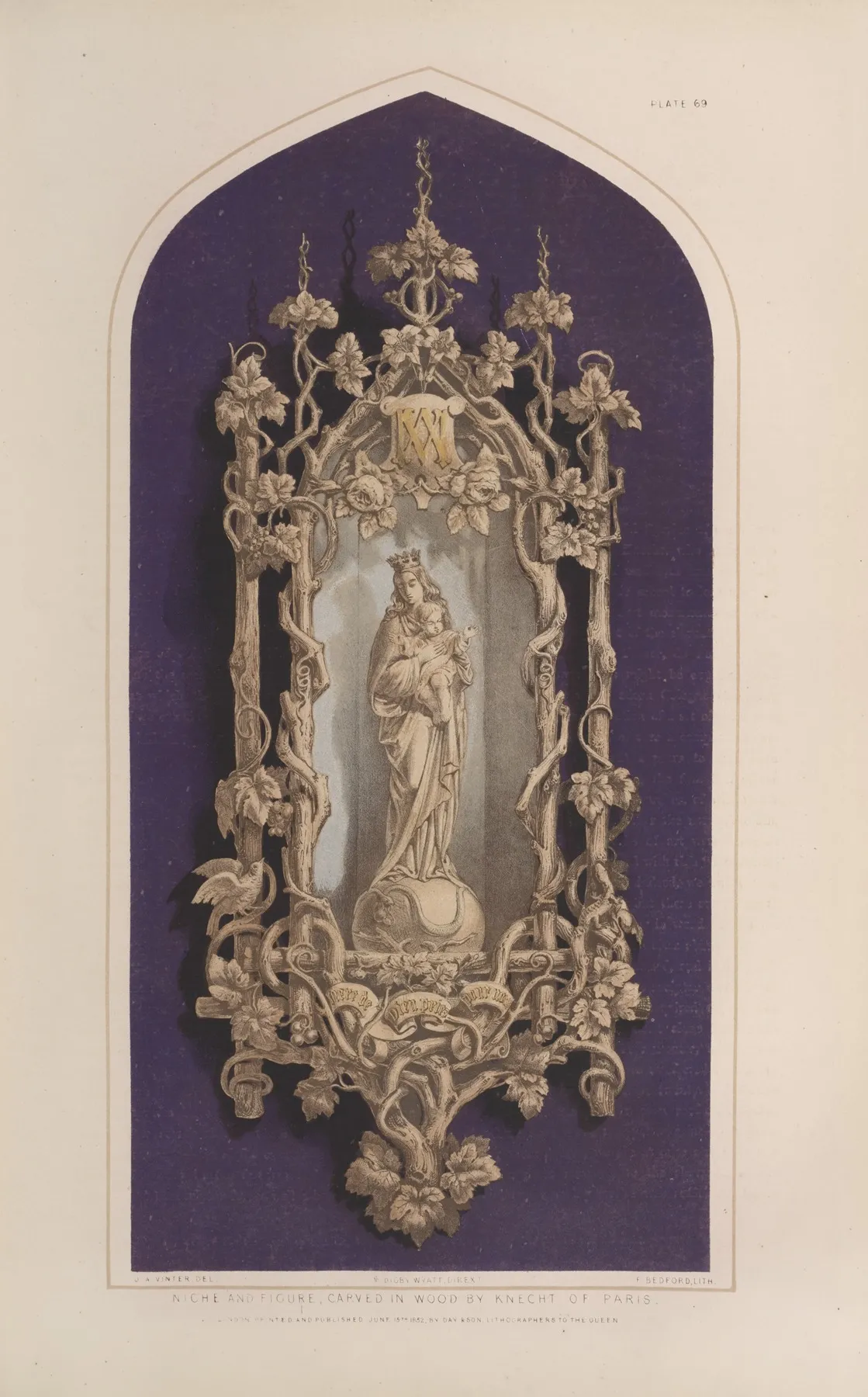 Niche And Figure Carved In Wood
