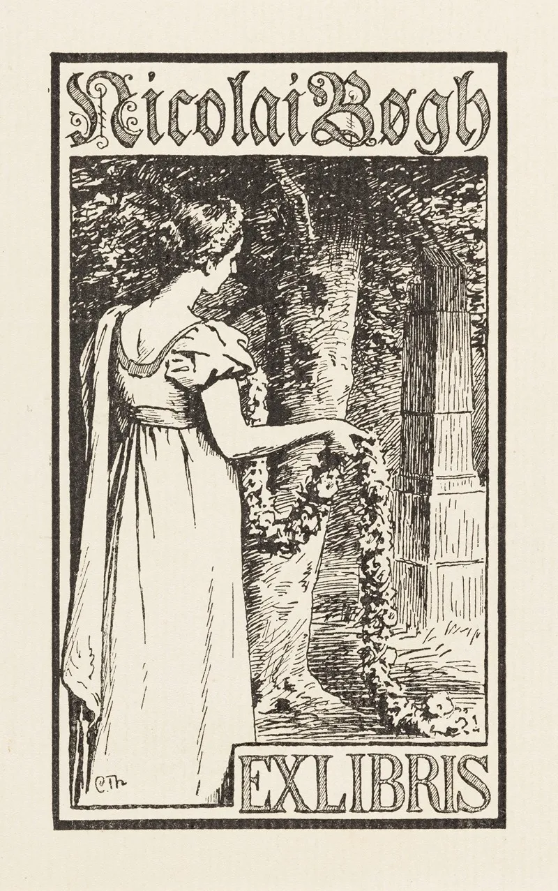 Nicolai Bogh Bookplate by Carl Thomsen - Canvas Print