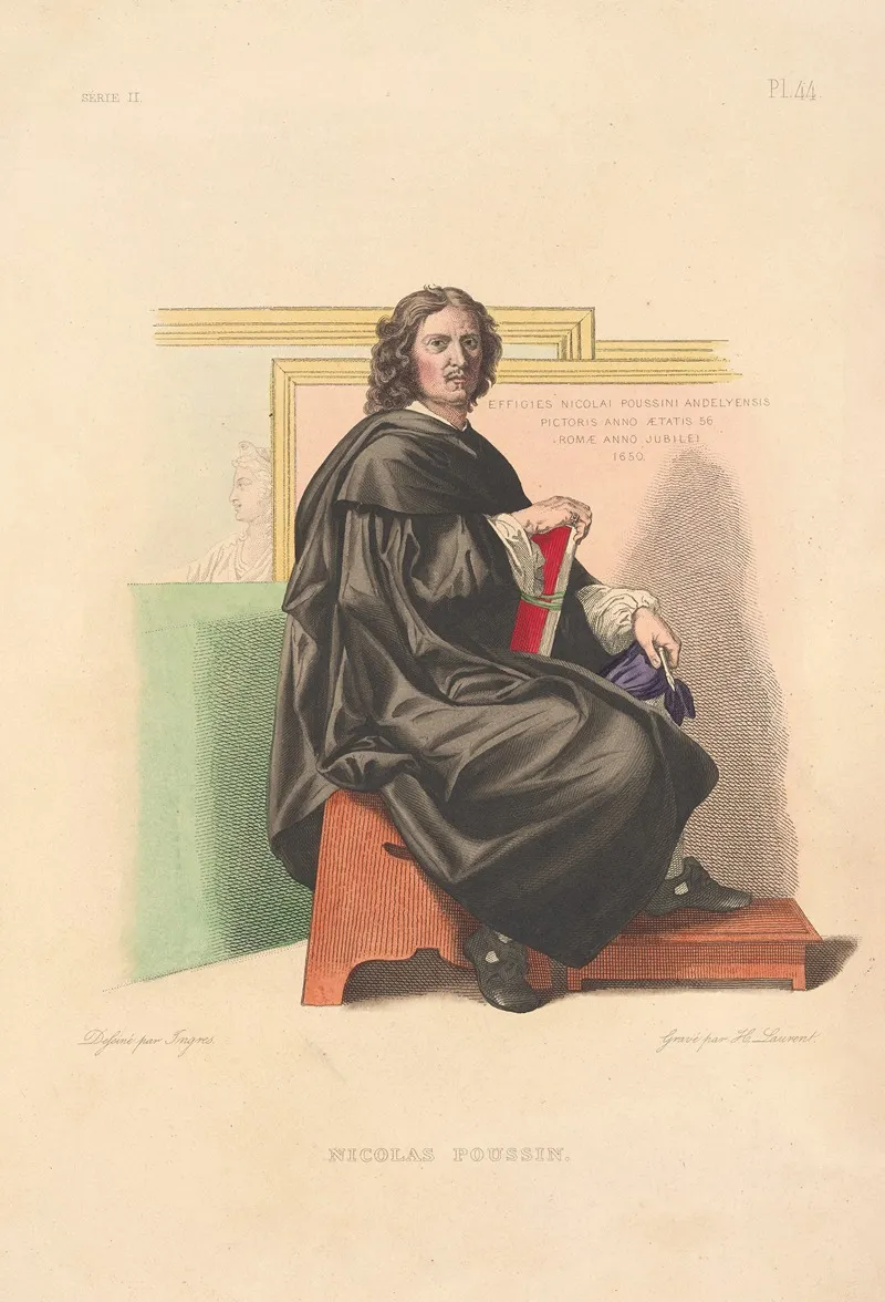 Nicolas Poussin by Jean Auguste Dominique Ingres - Canvas Print