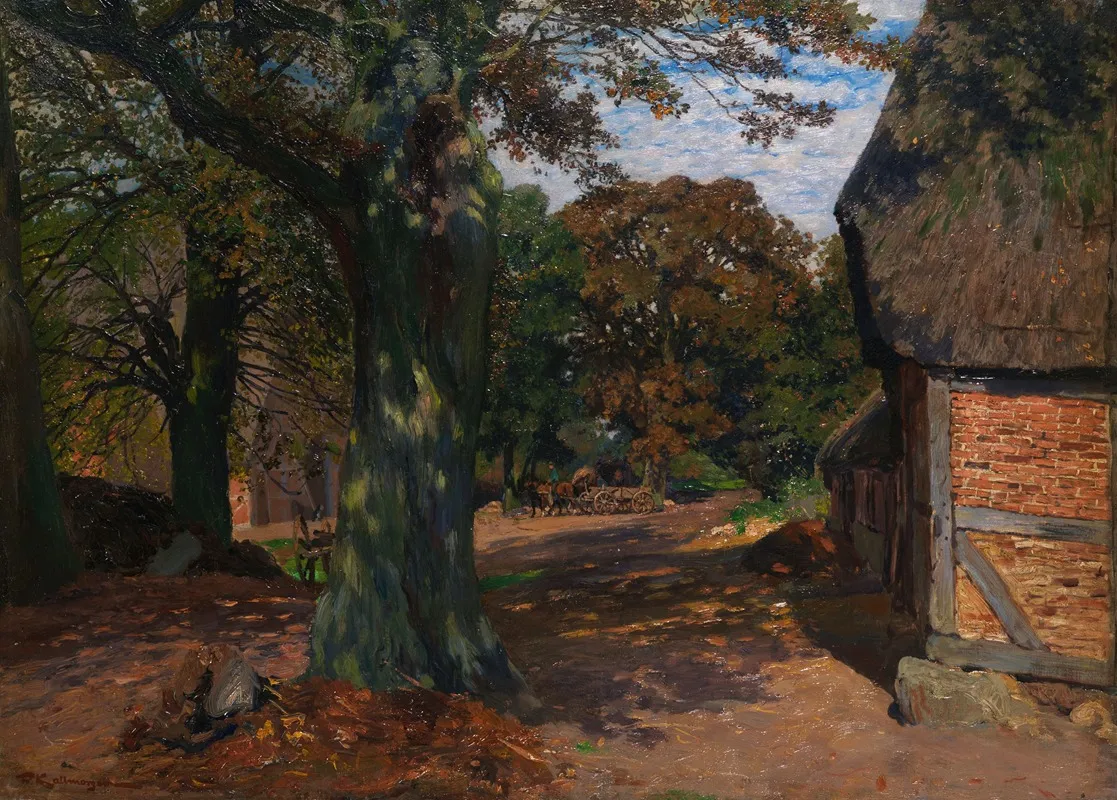 Niederdeutscher Bauernhof by Friedrich Kallmorgen - Canvas Print