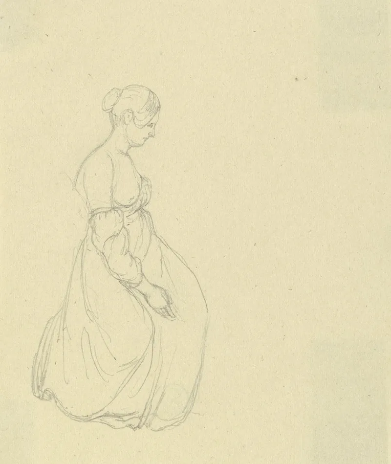 Niederkniende Frau Nach Rechts by Gustav Heinrich Naecke - Canvas Print