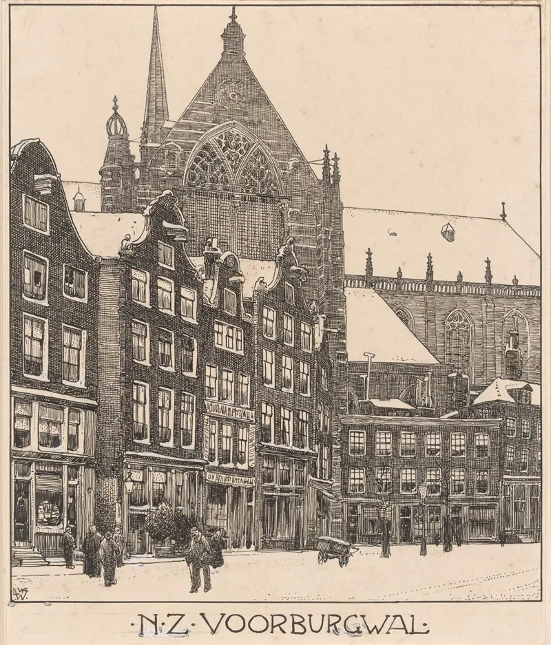 Nieuwe Zijds Voorburgwal Te Amsterdam by Willem Wenckebach - Canvas Print