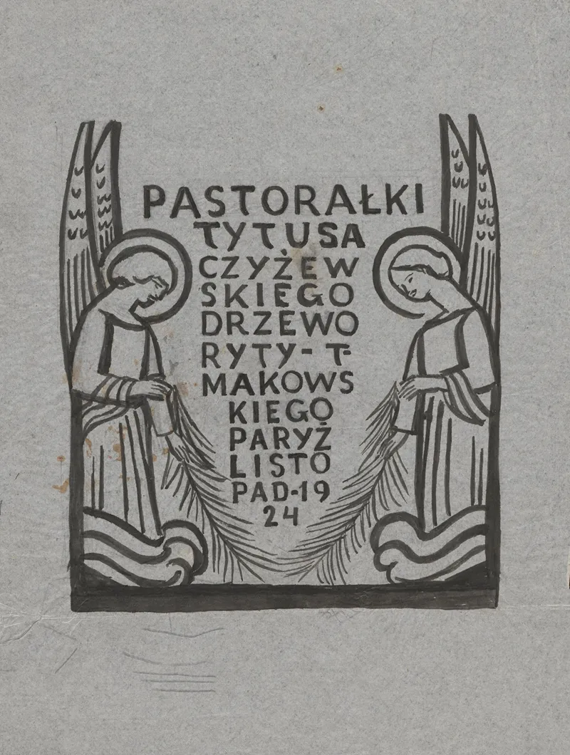 Niezrealizowany Projekt Karty Tytulowej Do Pastoralek 2 by Tadeusz Makowski - Canvas Print