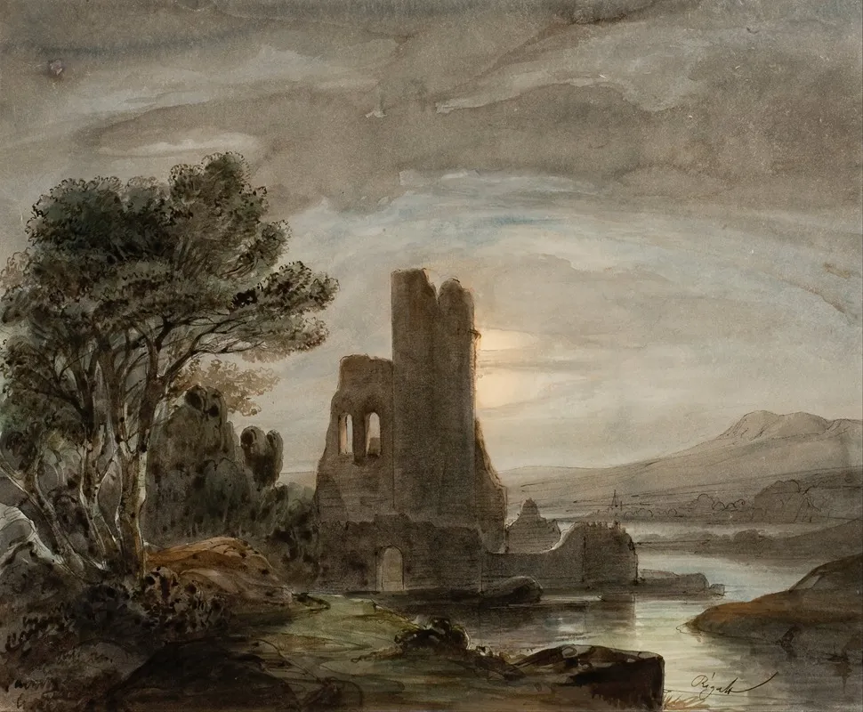 Night Landscape With Ruined Monastery