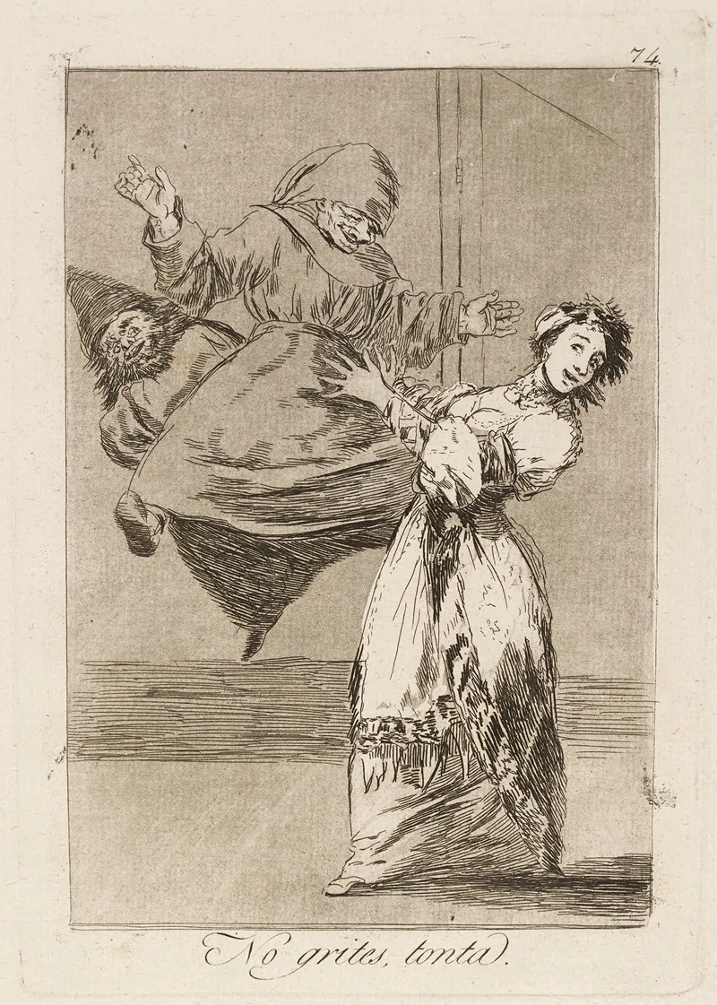 No Grites Tonta Dont Scream Stupid by Francisco de Goya - Canvas Print