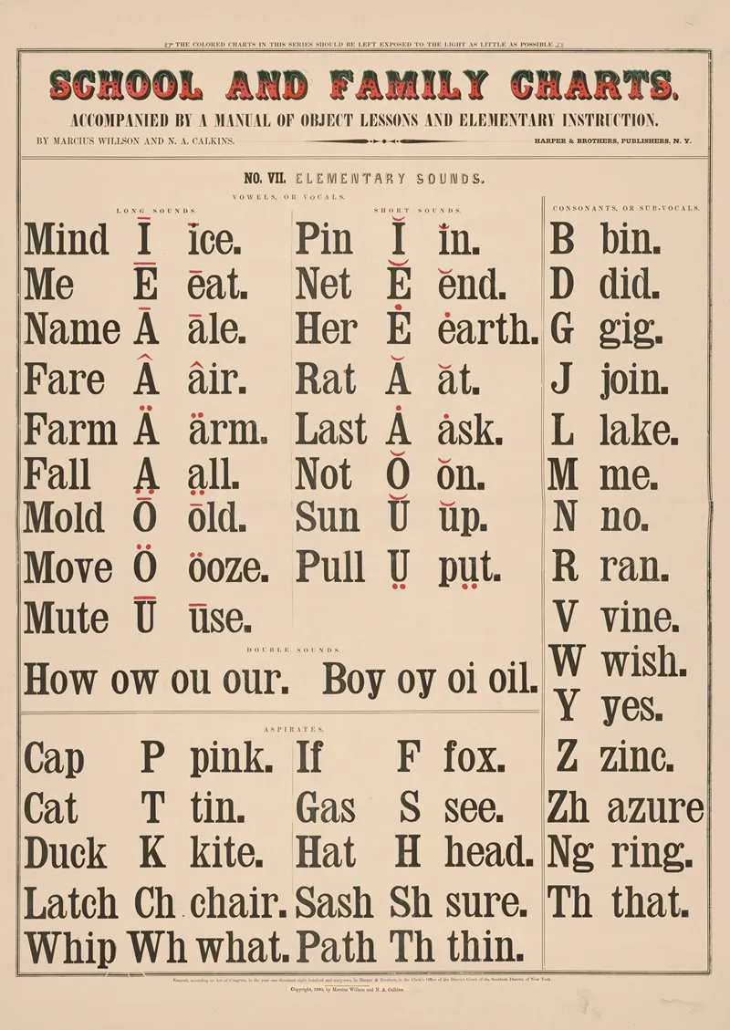 No Vii Elementary Sounds by Marcius Willson - Canvas Print