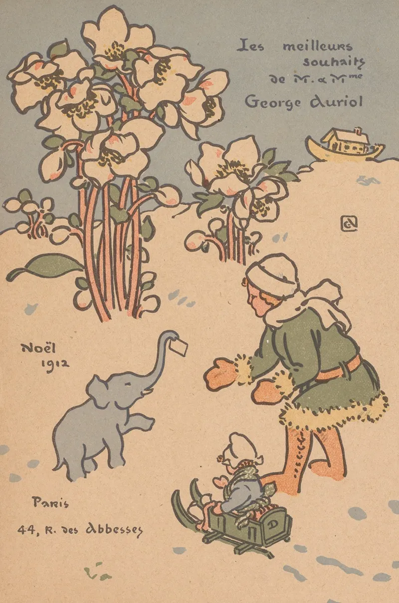 Noel Holiday Card by George Auriol - Canvas Print