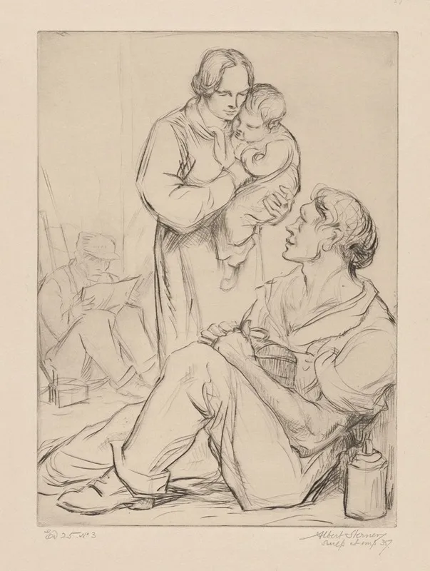 Noon Hour by Albert Sterner - Canvas Print