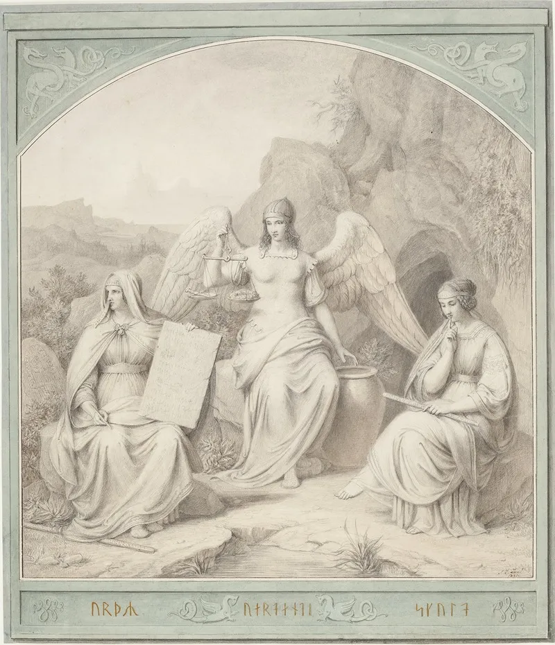 Nornerne by Johan Ludvig Lund - Canvas Print